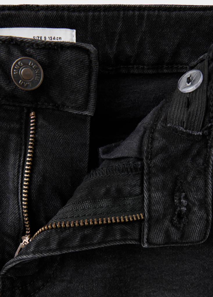 Slim fit cotton jeans — Black denim