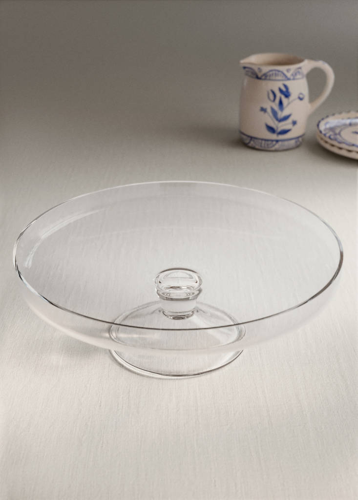 Glass cake stand — Ice Grey