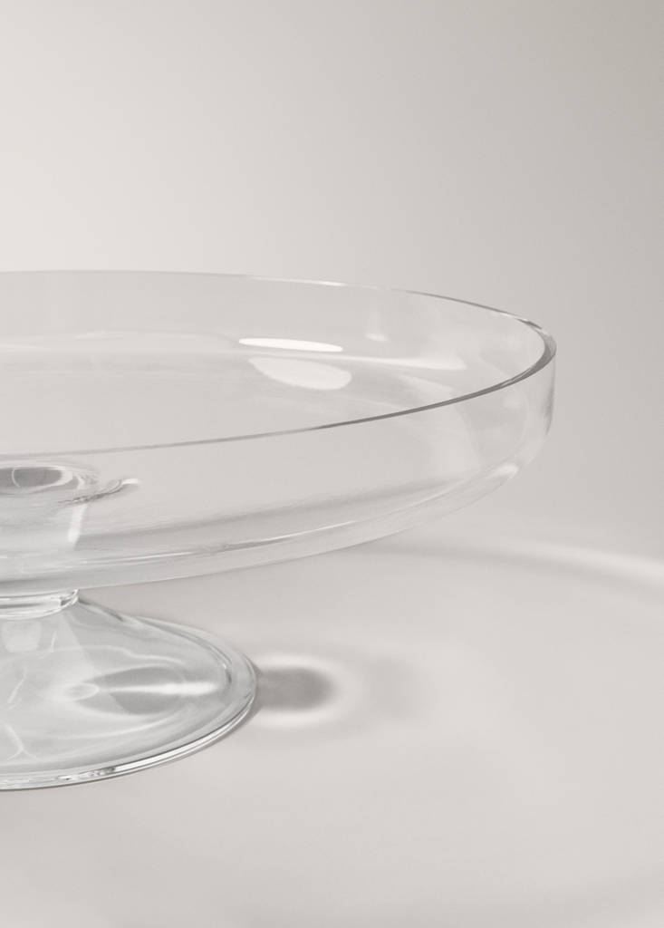 Glass cake stand — Ice Grey