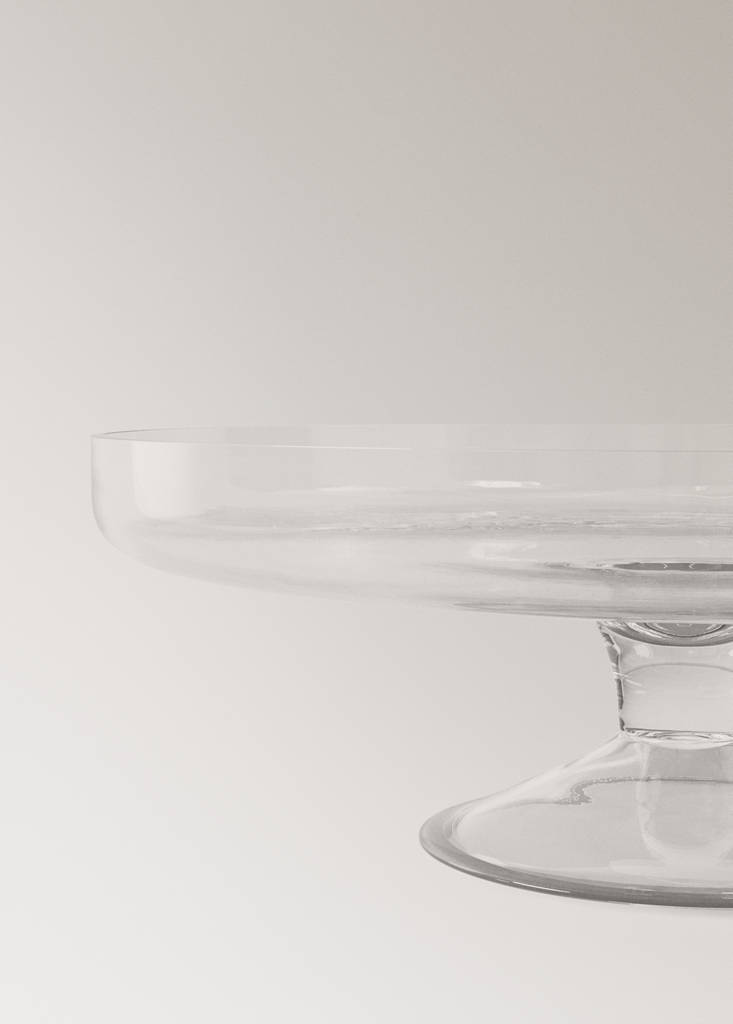 Glass cake stand — Ice Grey