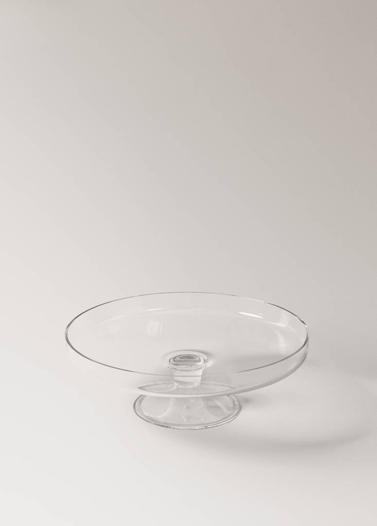 Glass cake stand — Ice Grey