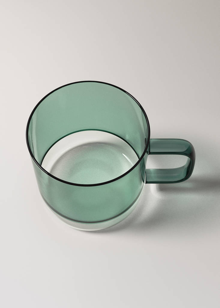 Two-tone borosilicate mug — Petrol Blue
