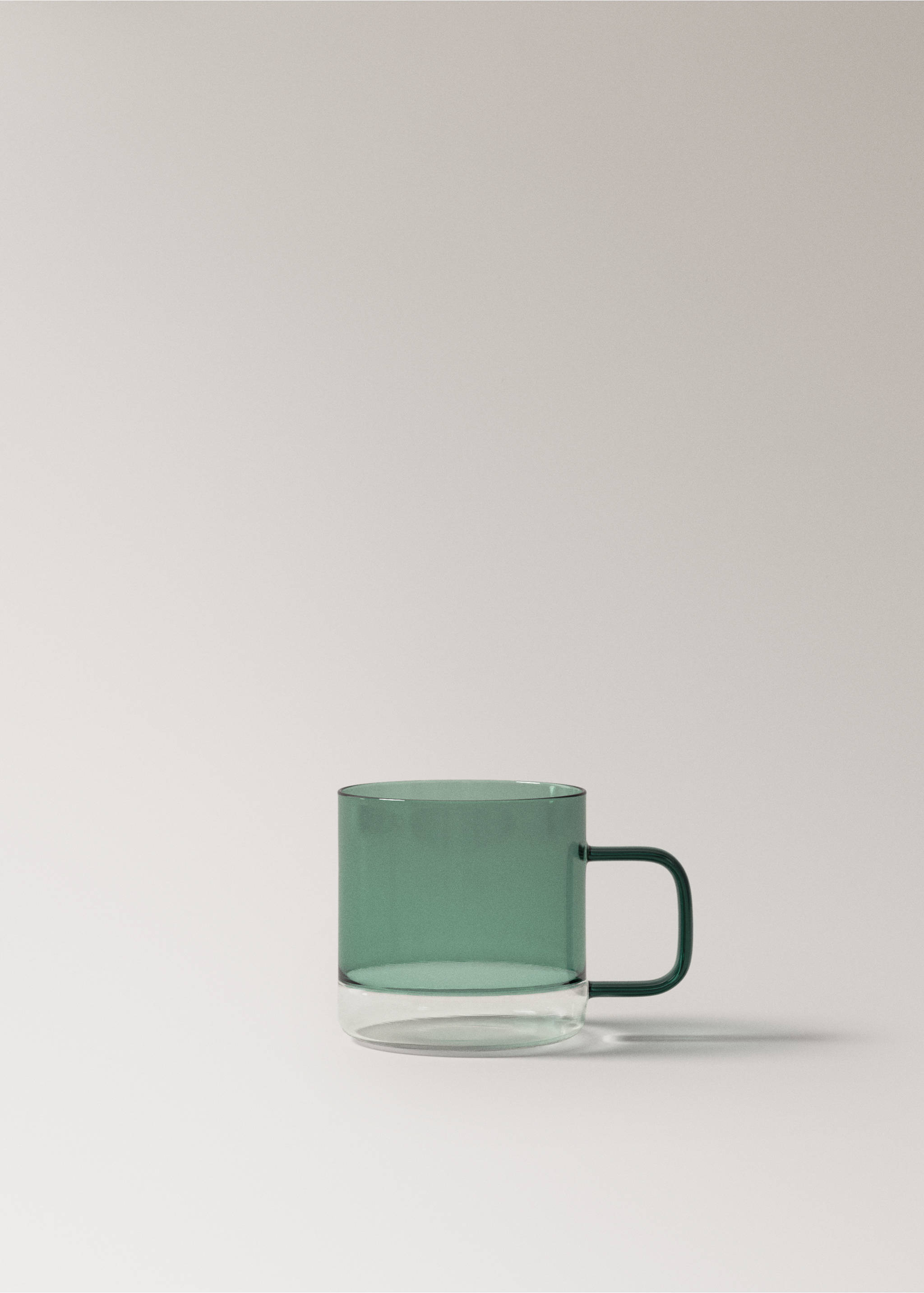 Two-tone borosilicate mug - Article without model, Petrol Blue. Ref: 37063868-00.