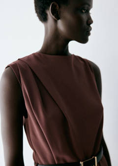 Straight-fit jumpsuit with belt — Brown 4