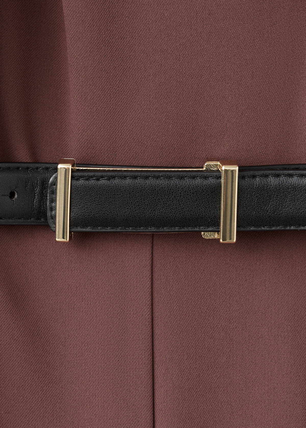Straight-fit jumpsuit with belt — Brown