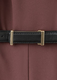 Straight-fit jumpsuit with belt — Brown 9
