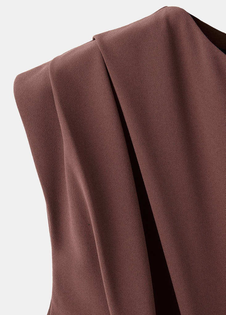 Straight-fit jumpsuit with belt — Brown