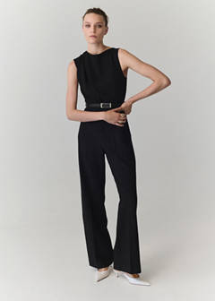 Straight-fit jumpsuit with belt — Black 2