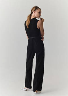 Straight-fit jumpsuit with belt — Black 3