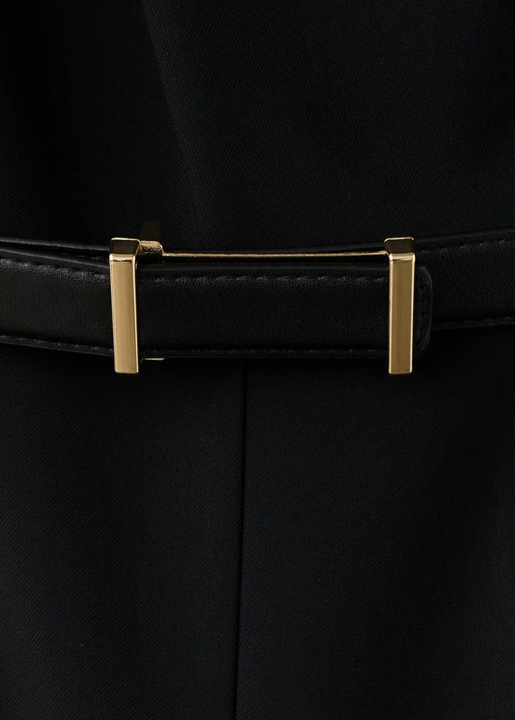 Straight-fit jumpsuit with belt — Black