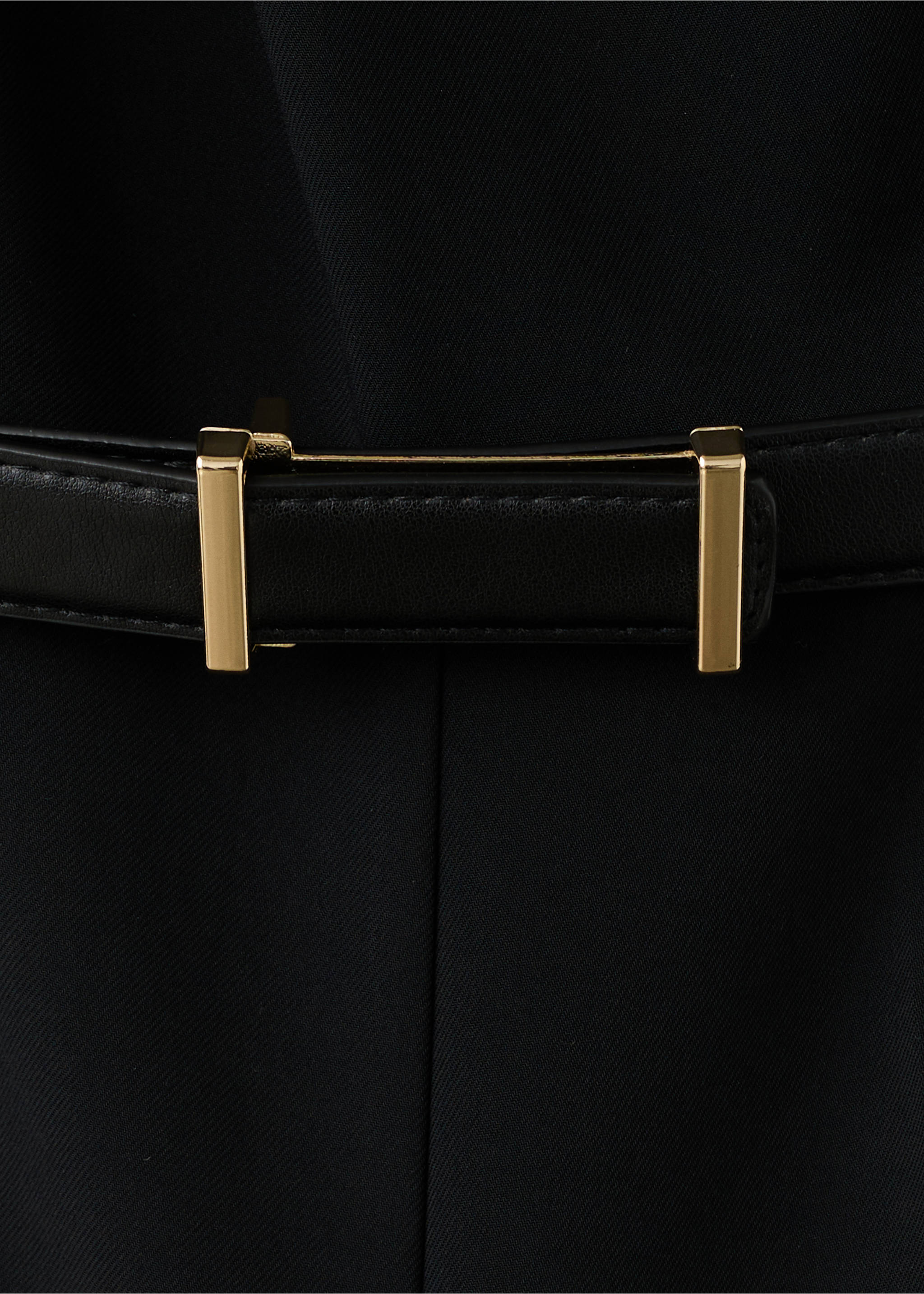 Straight-fit jumpsuit with belt - Details of the article 0, Black. Ref: 37063871-00.