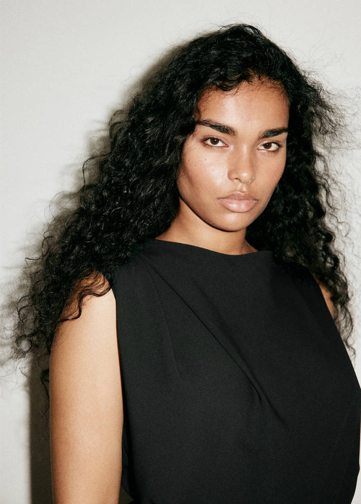 Straight-fit jumpsuit with belt — Black