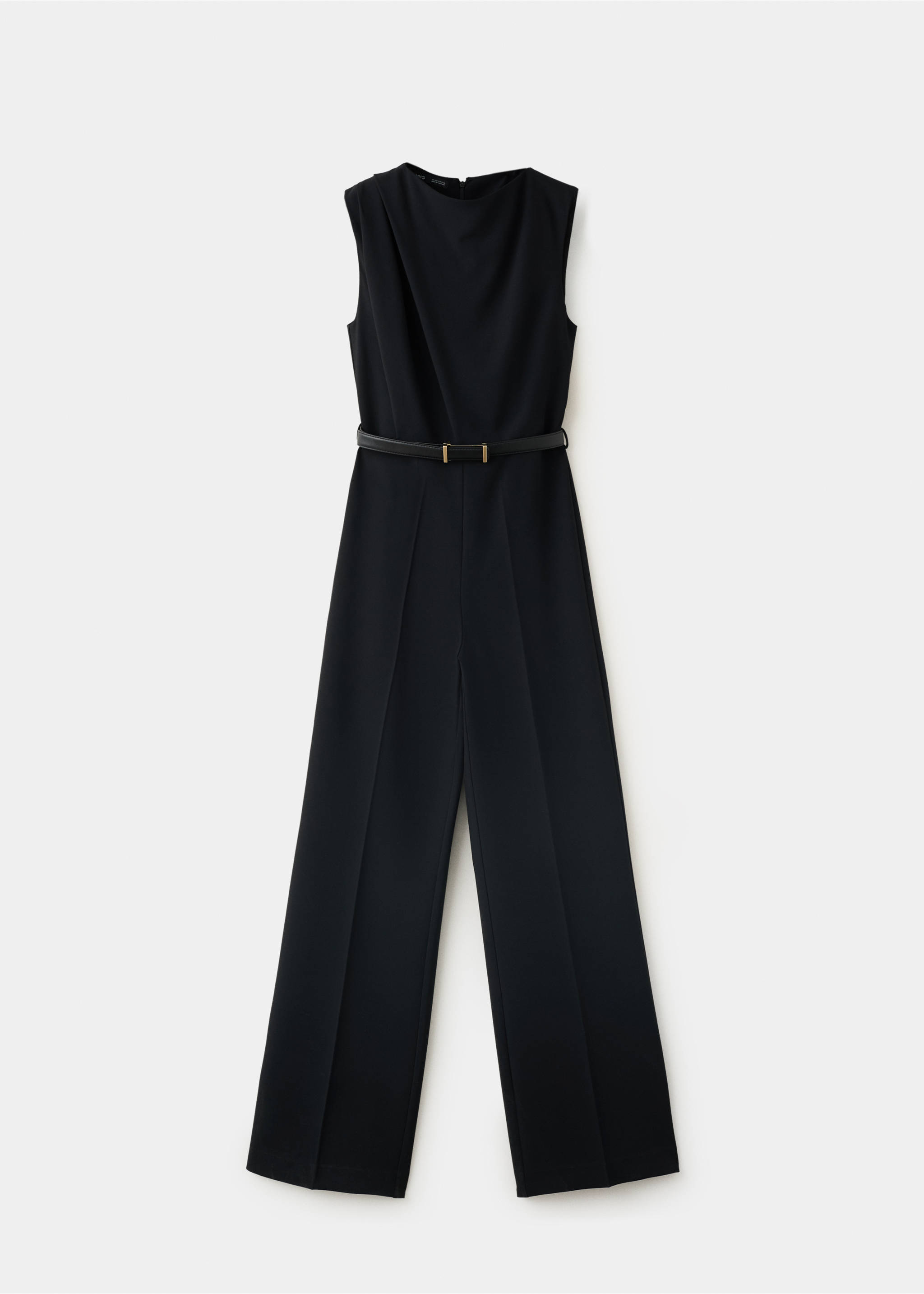 Straight-fit jumpsuit with belt - Article without model, Black. Ref: 37063871-00.