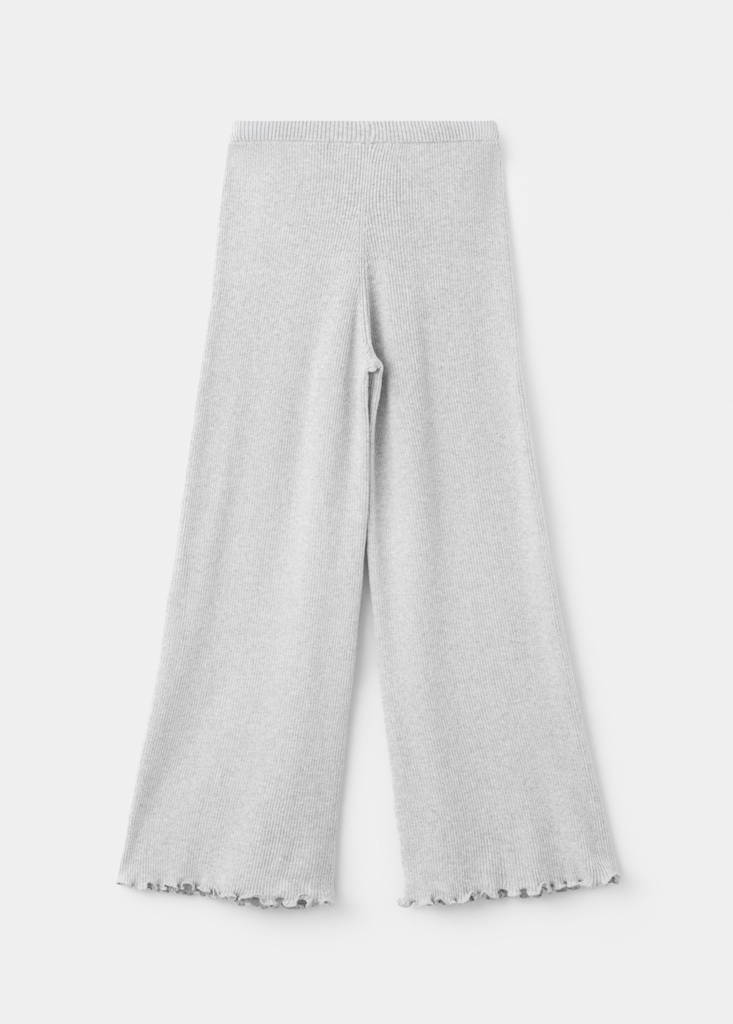 Ribbed straight-leg trousers — Light Heather Grey