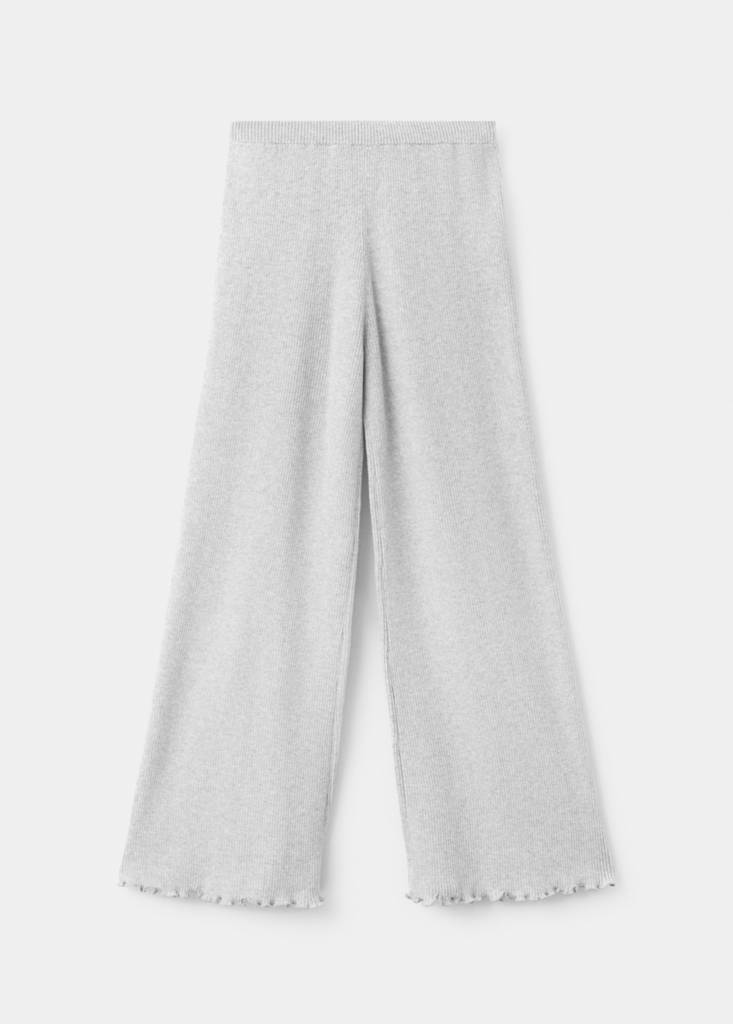 Ribbed straight-leg trousers — Light Heather Grey