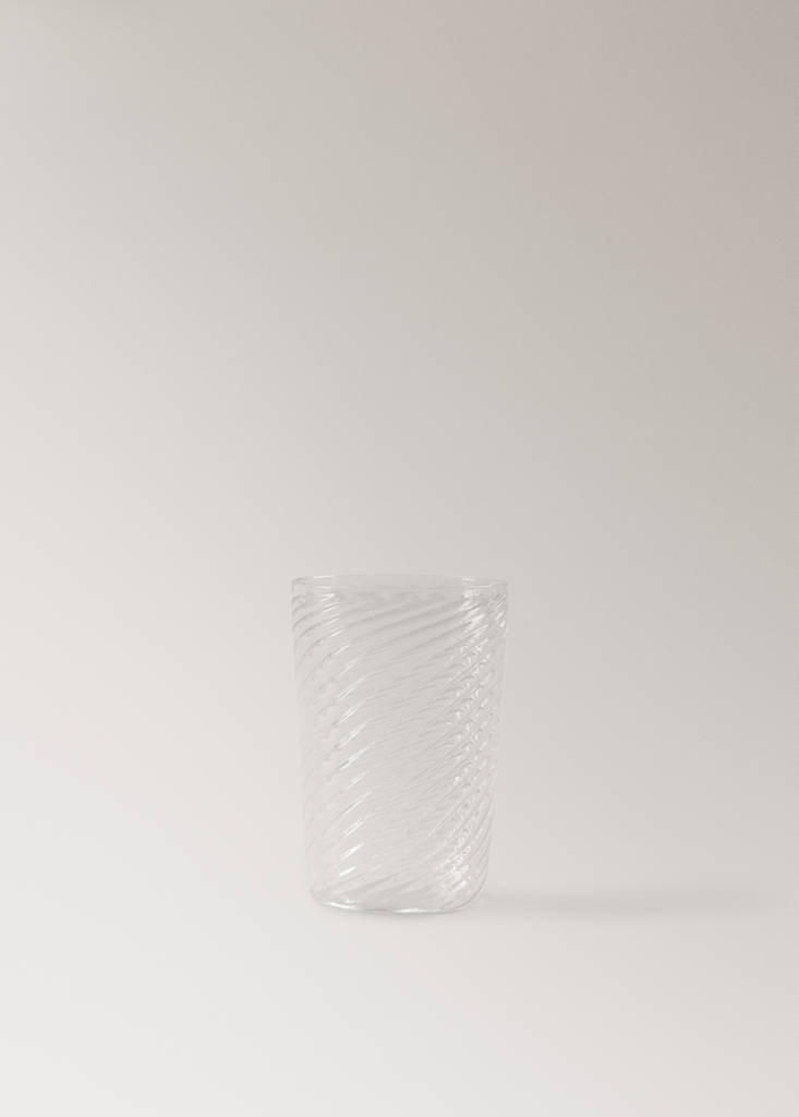 Medium embossed borosilicate tumbler — Ice Grey