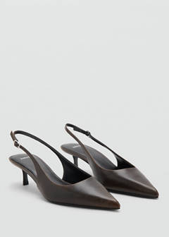 Worn-effect heeled shoe — Chocolate 3