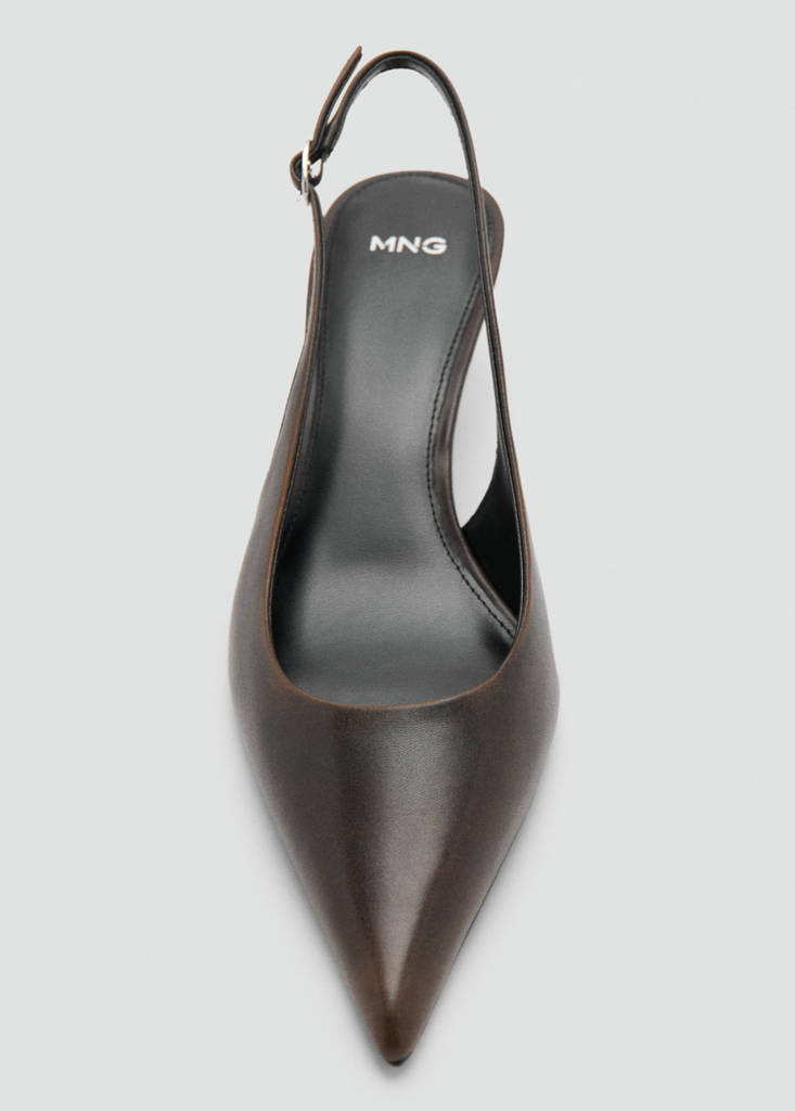 Worn-effect heeled shoe — Chocolate