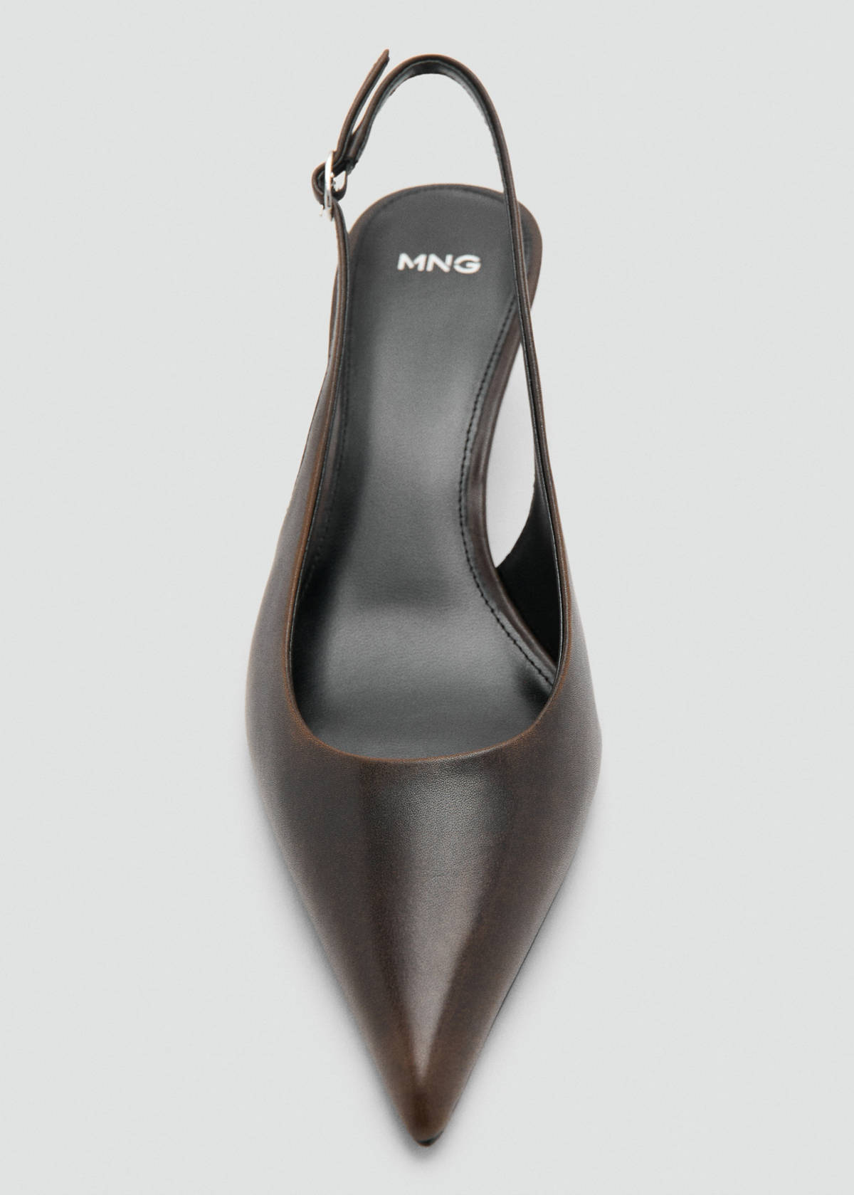 Worn-effect heeled shoe — Chocolate