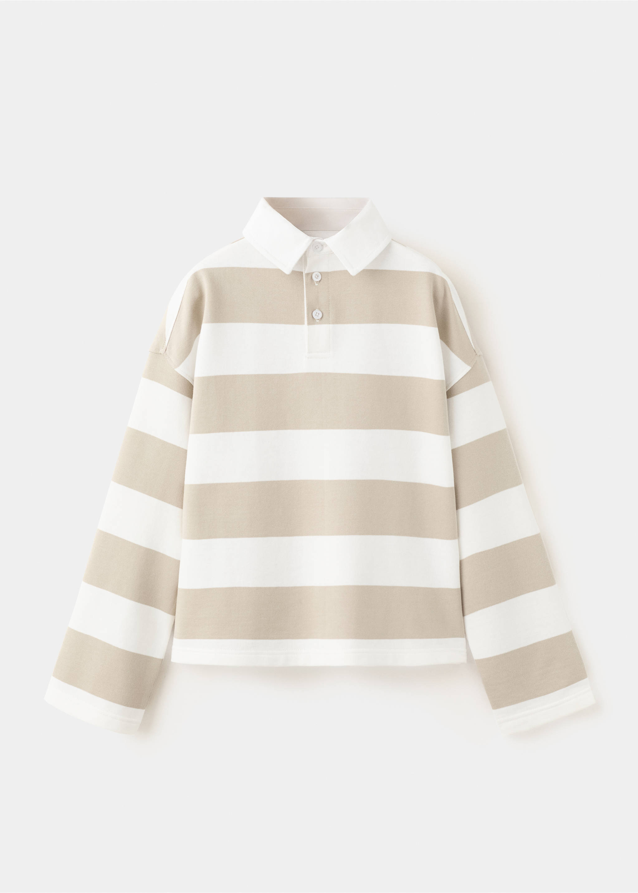 Oversized striped polo sweatshirt - Article without model, Sand. Ref: 37063877-00.