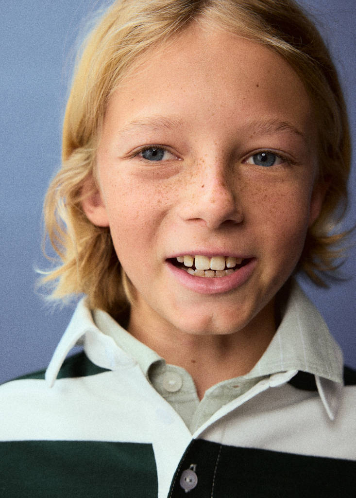 Oversized striped polo sweatshirt — Dark Green