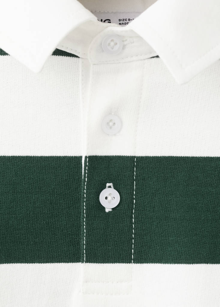 Oversized striped polo sweatshirt — Dark Green
