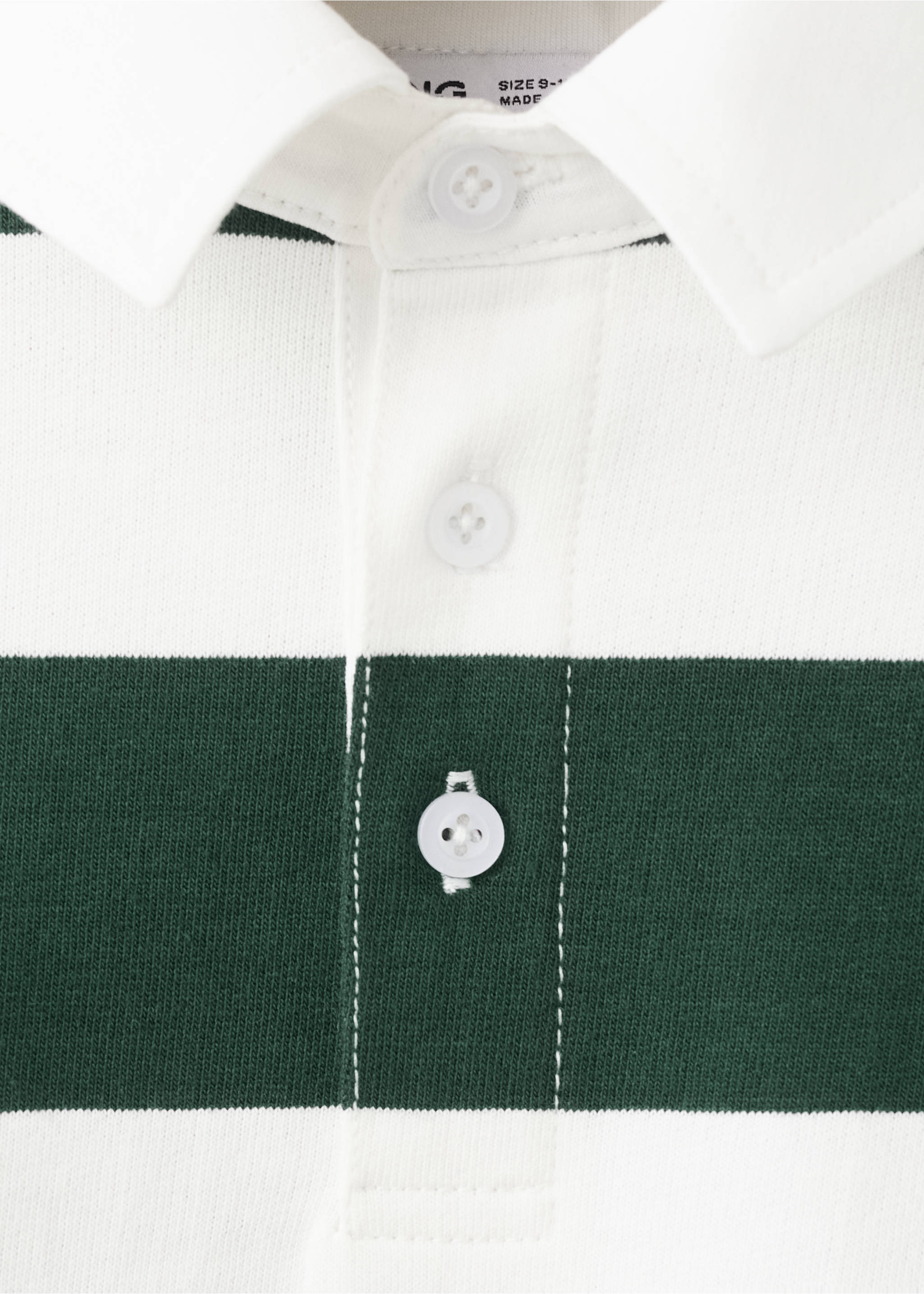 Oversized striped polo sweatshirt - Details of the article 8, Dark Green. Ref: 37063877-00.