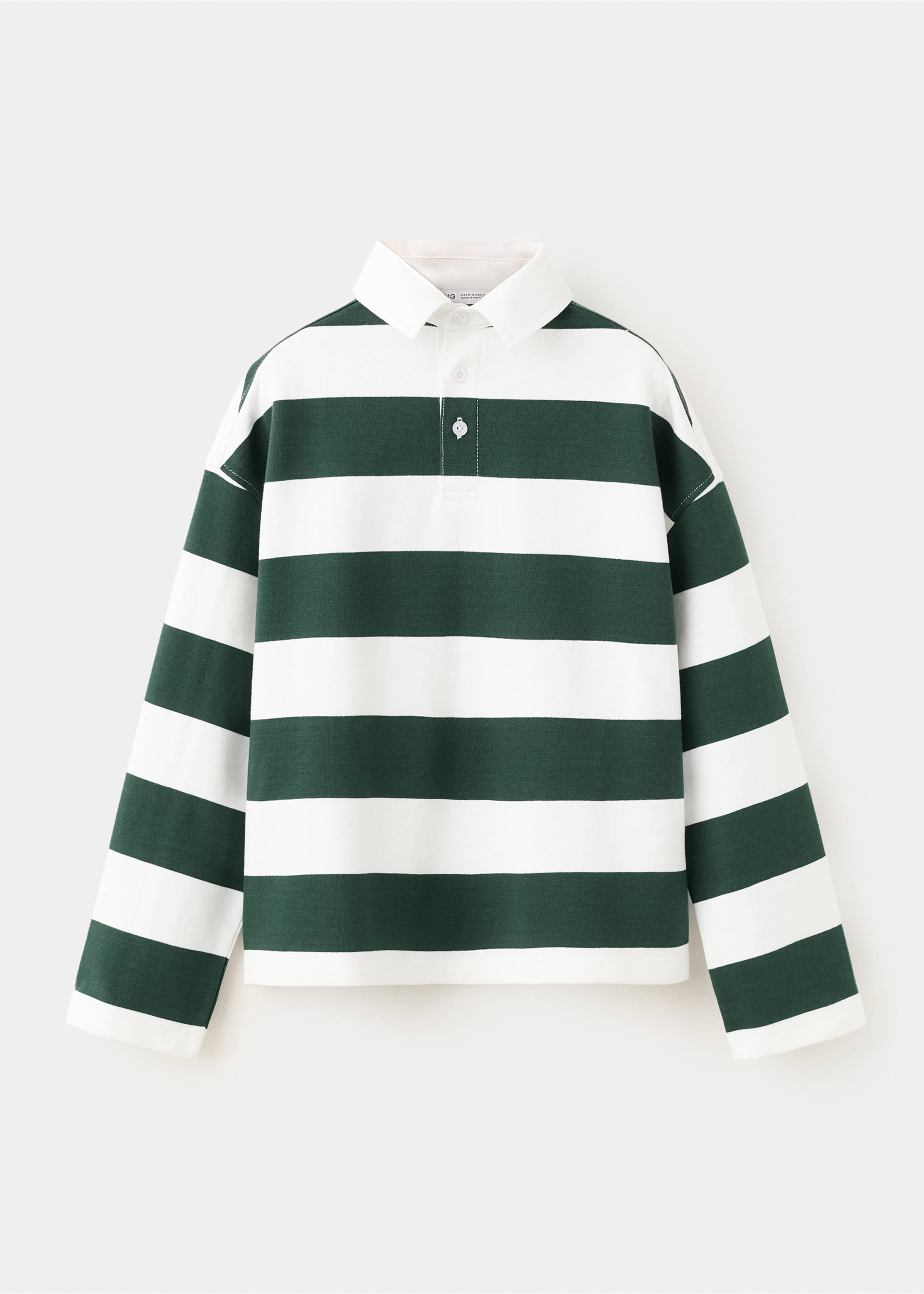 Oversized striped polo sweatshirt - Article without model, Dark Green. Ref: 37063877-00.