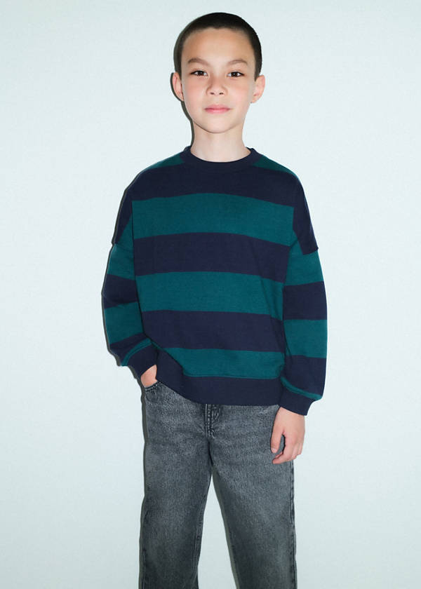 Boxy fit striped sweatshirt — Green