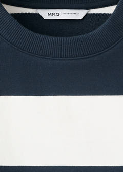 Boxy fit striped sweatshirt — Navy 3