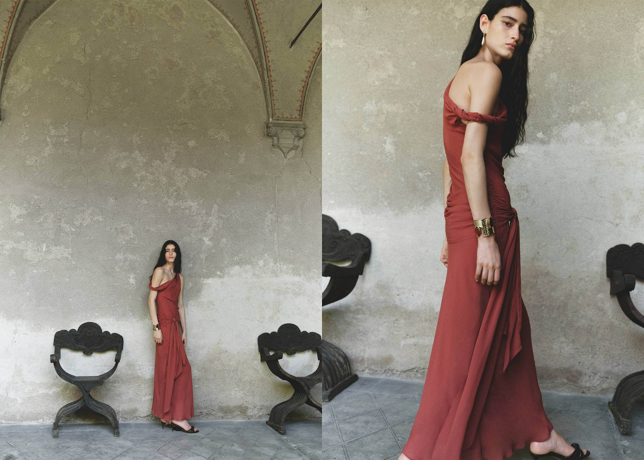 Asymmetric draped dress - Panoramic plane