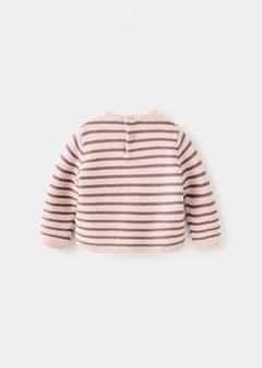 Cotton blend striped jumper — Pink 4