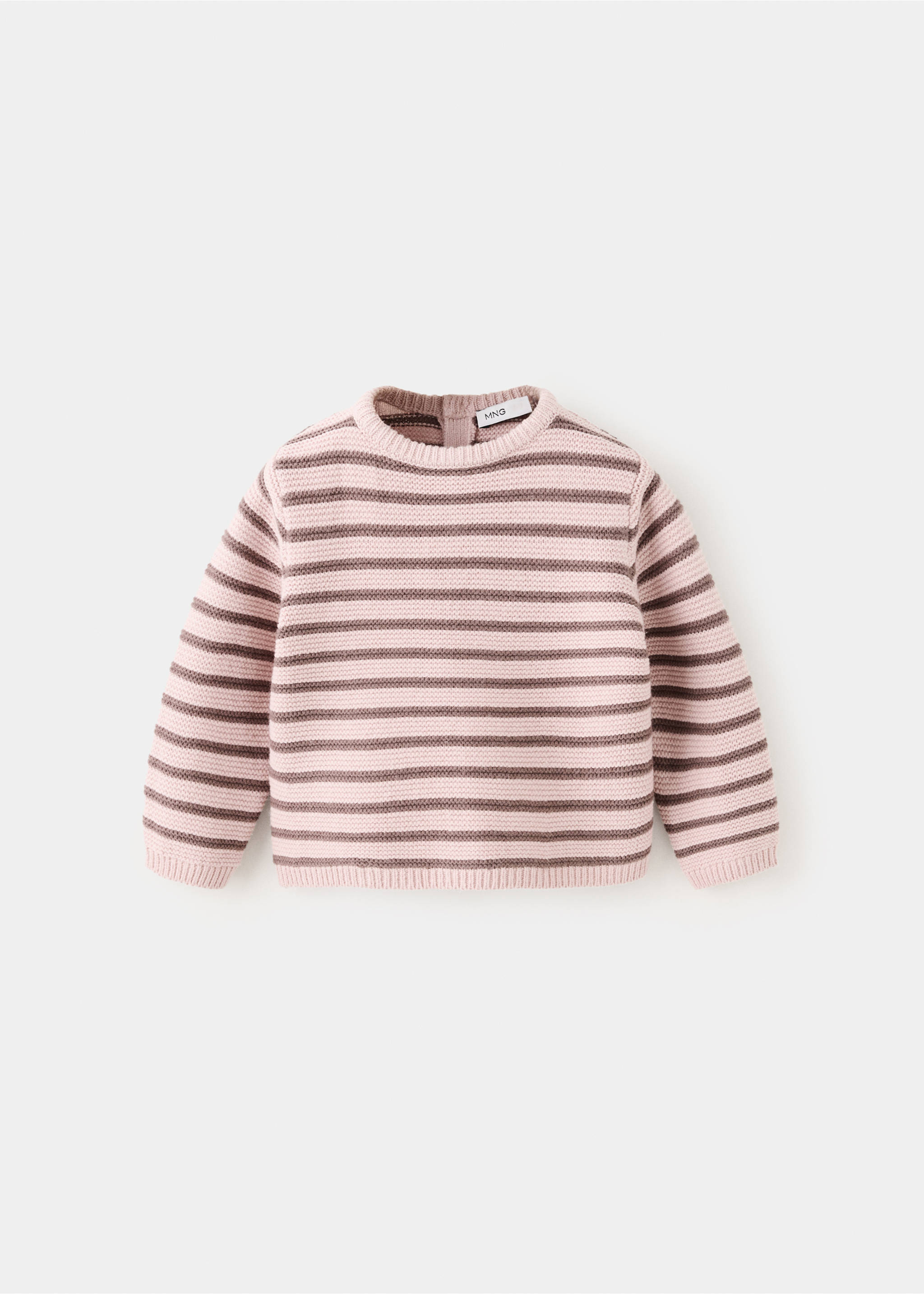 Pull coton mélangé rayures - Article sans modèle, Rose. Ref: 37063883-00.