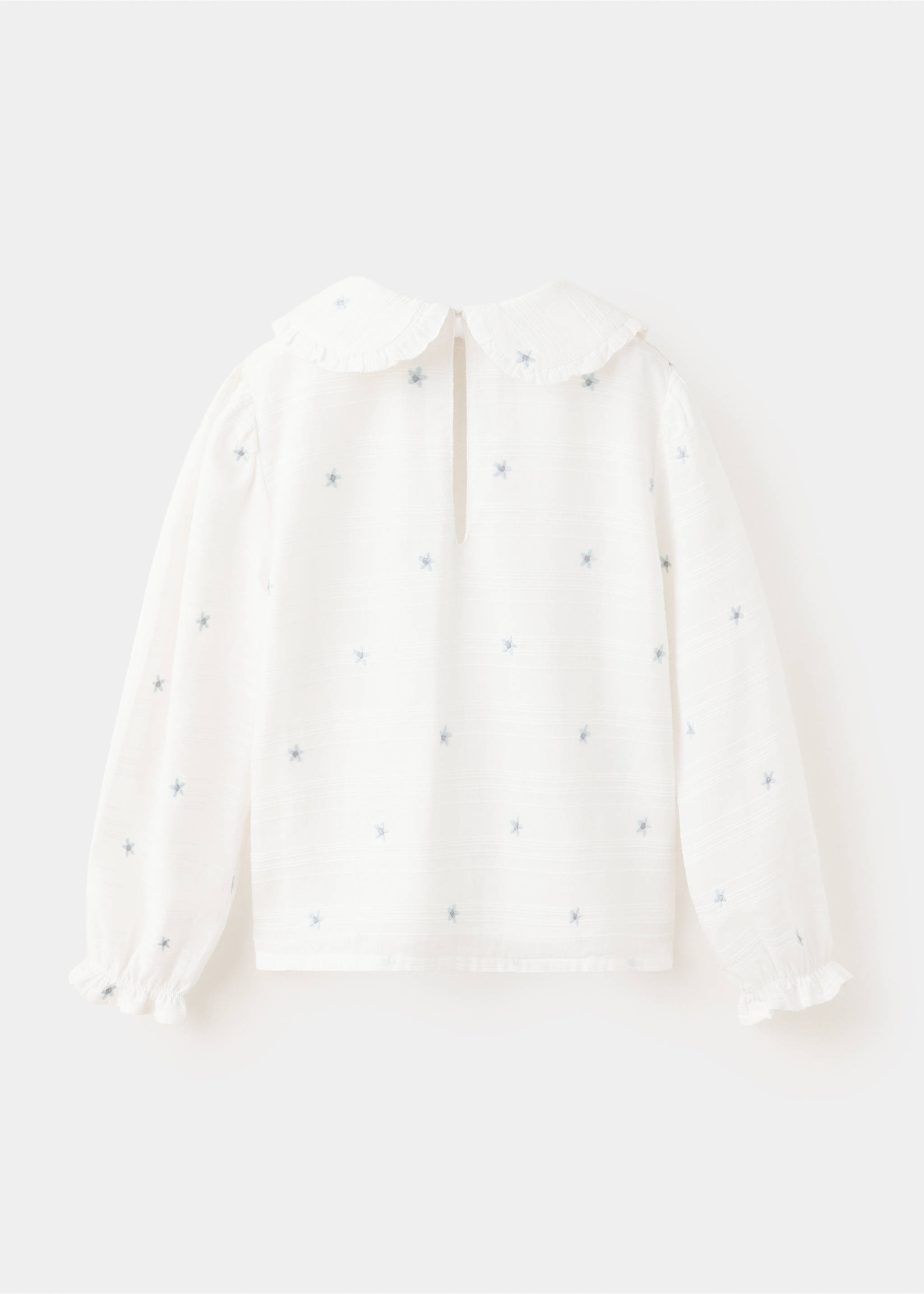 Blusa 100% algodón bordados florales - Reverso del artículo, Blanco roto. Ref: 37063884-00.