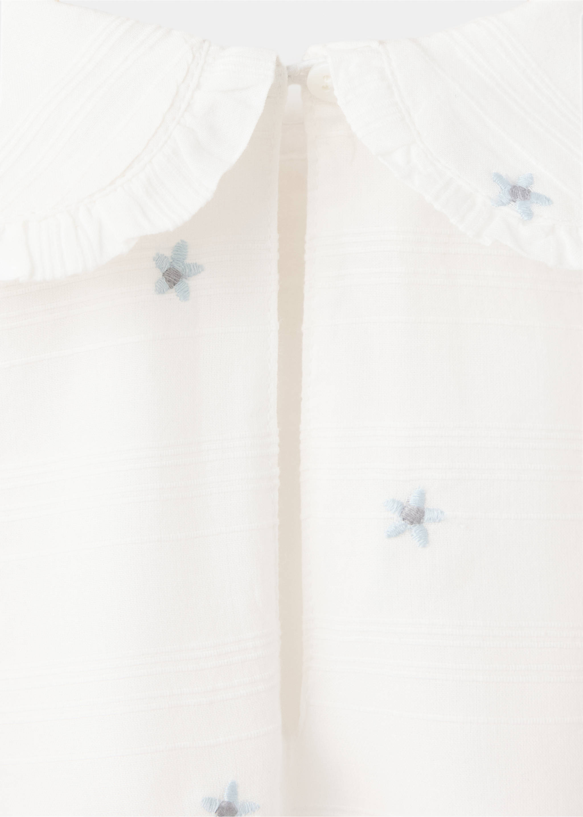 Blusa 100% algodón bordados florales - Detalle del artículo 8, Blanco roto. Ref: 37063884-00.