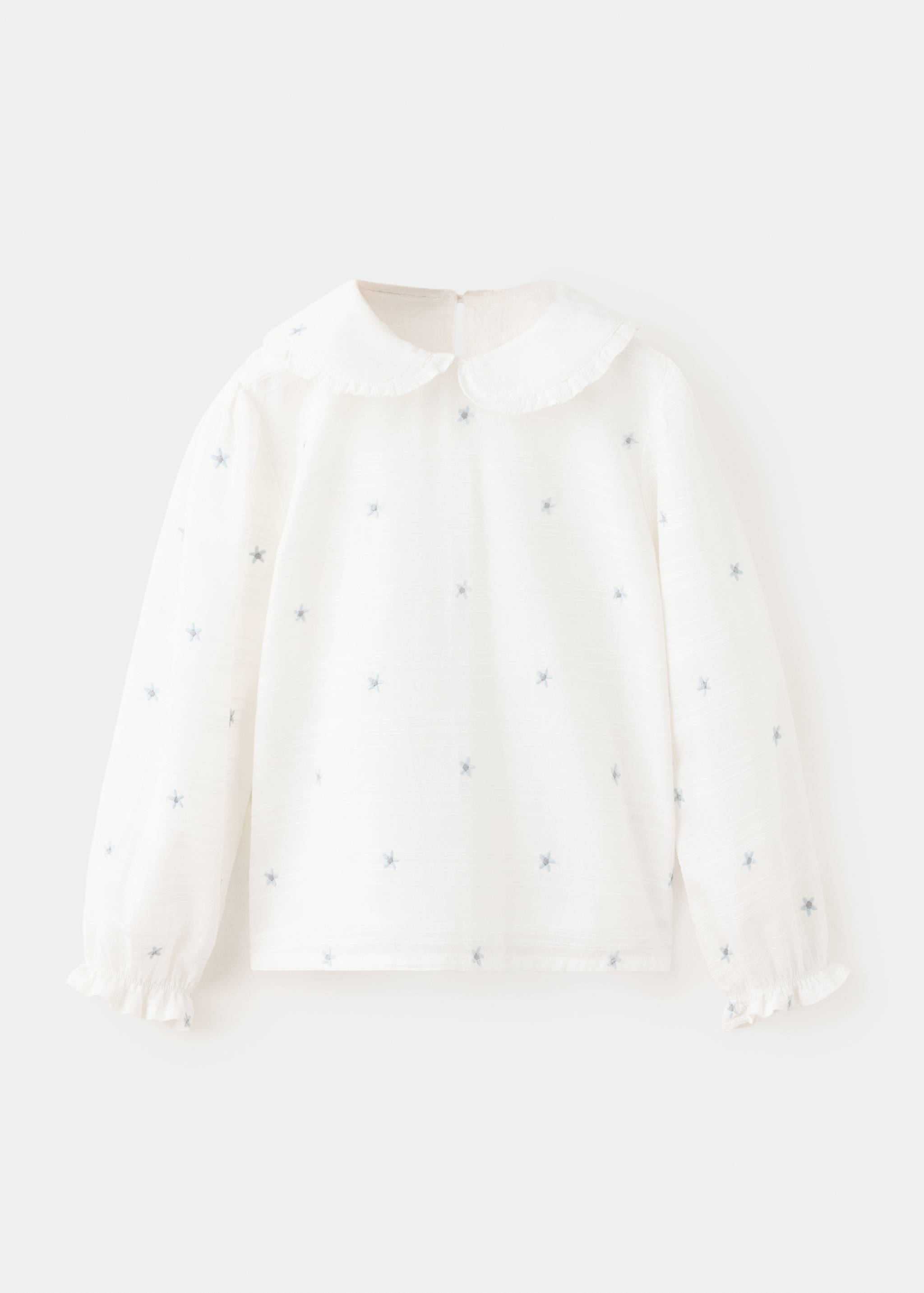 100% cotton blouse with floral embroideries - Article without model