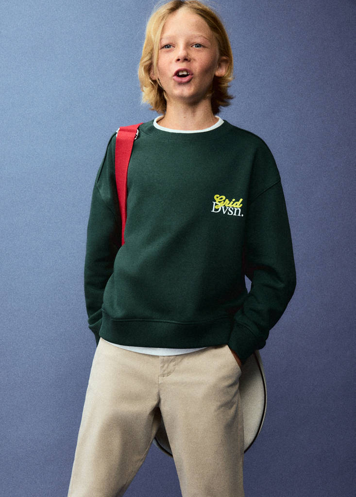 Oversized printed sweatshirt — Dark Green