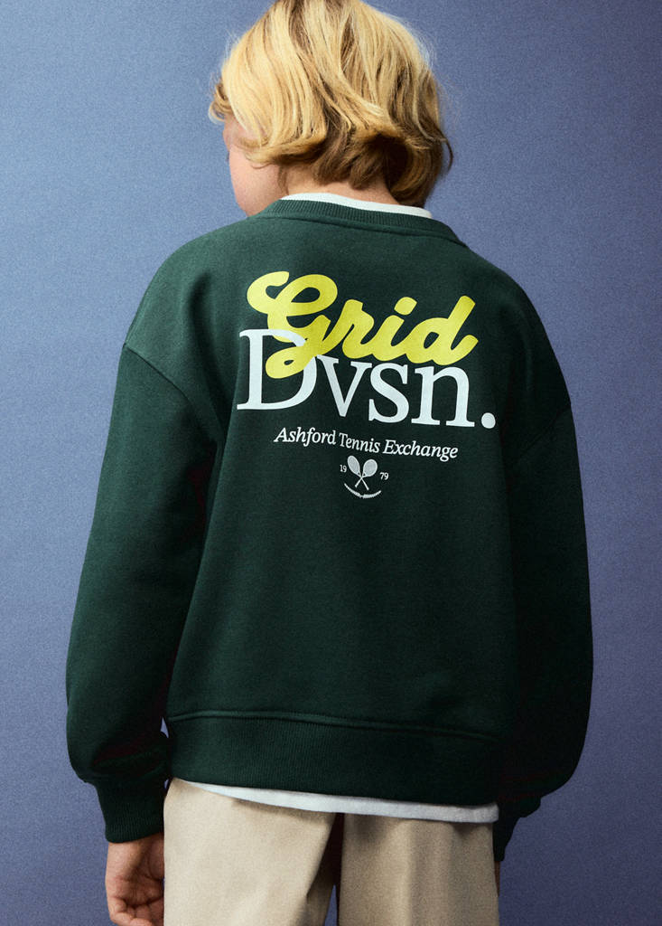 Oversized printed sweatshirt — Dark Green