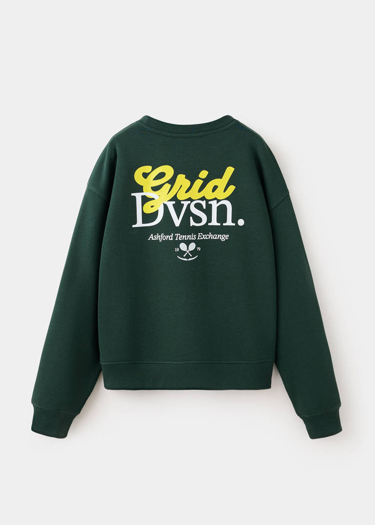 Oversized printed sweatshirt — Dark Green