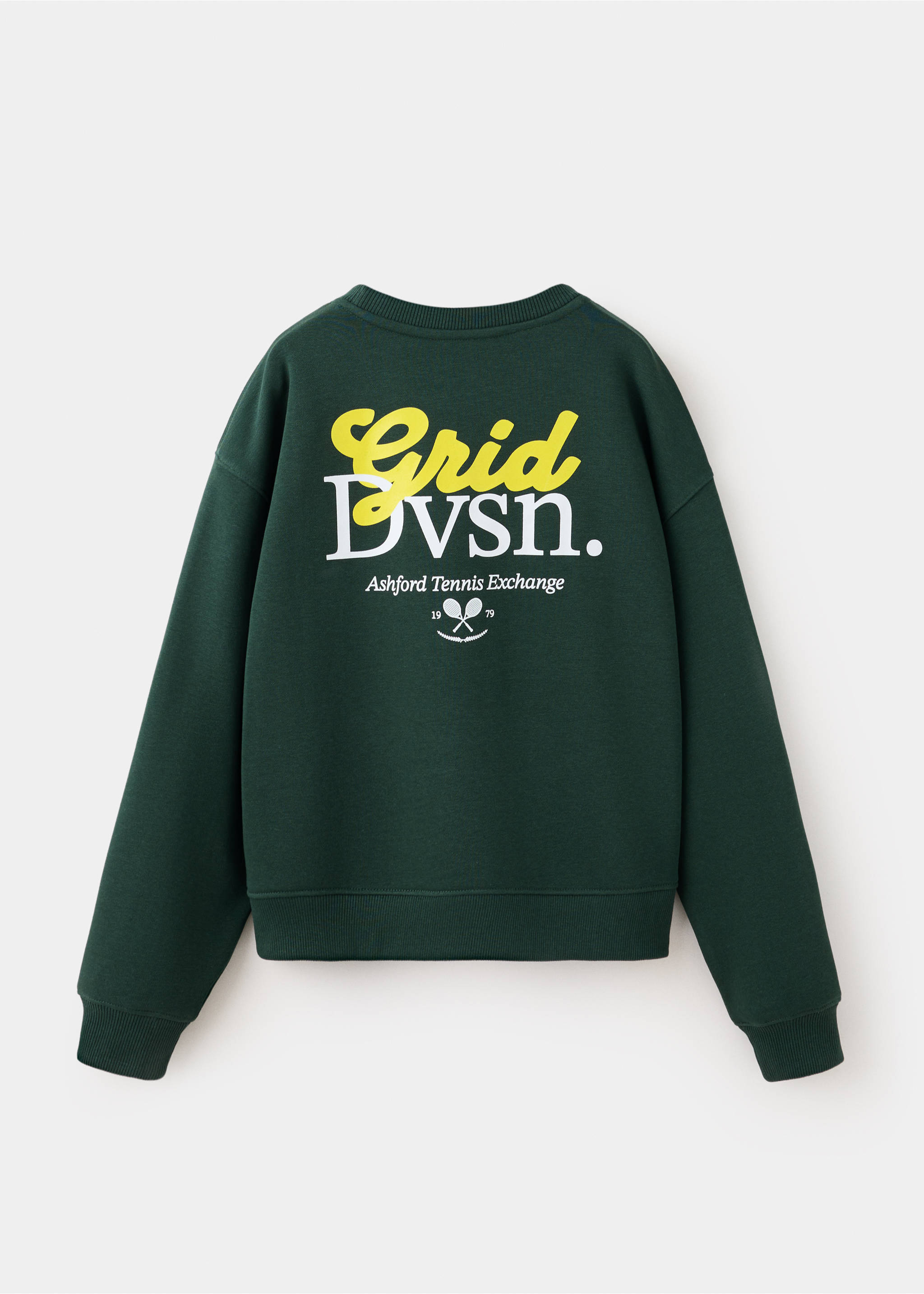 Oversized printed sweatshirt - Reverse of the article, Dark Green. Ref: 37063886-00.
