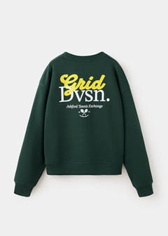 Oversized printed sweatshirt — Dark Green 5