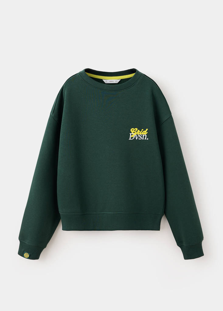Oversized printed sweatshirt — Dark Green