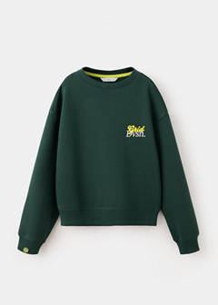 Oversized printed sweatshirt — Dark Green 3