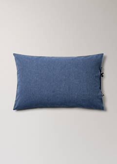 Two linen-cotton blend striped pillowcases 50 x 75 cm — Indigo Blue 5