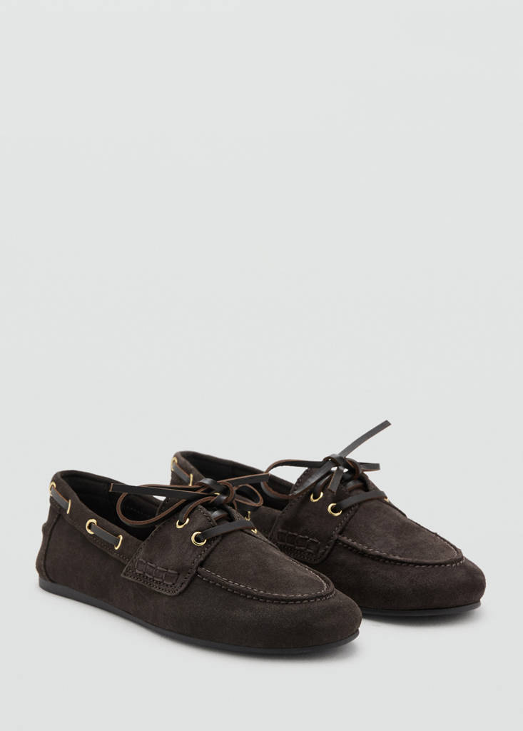 Suede deck shoe — Chocolate