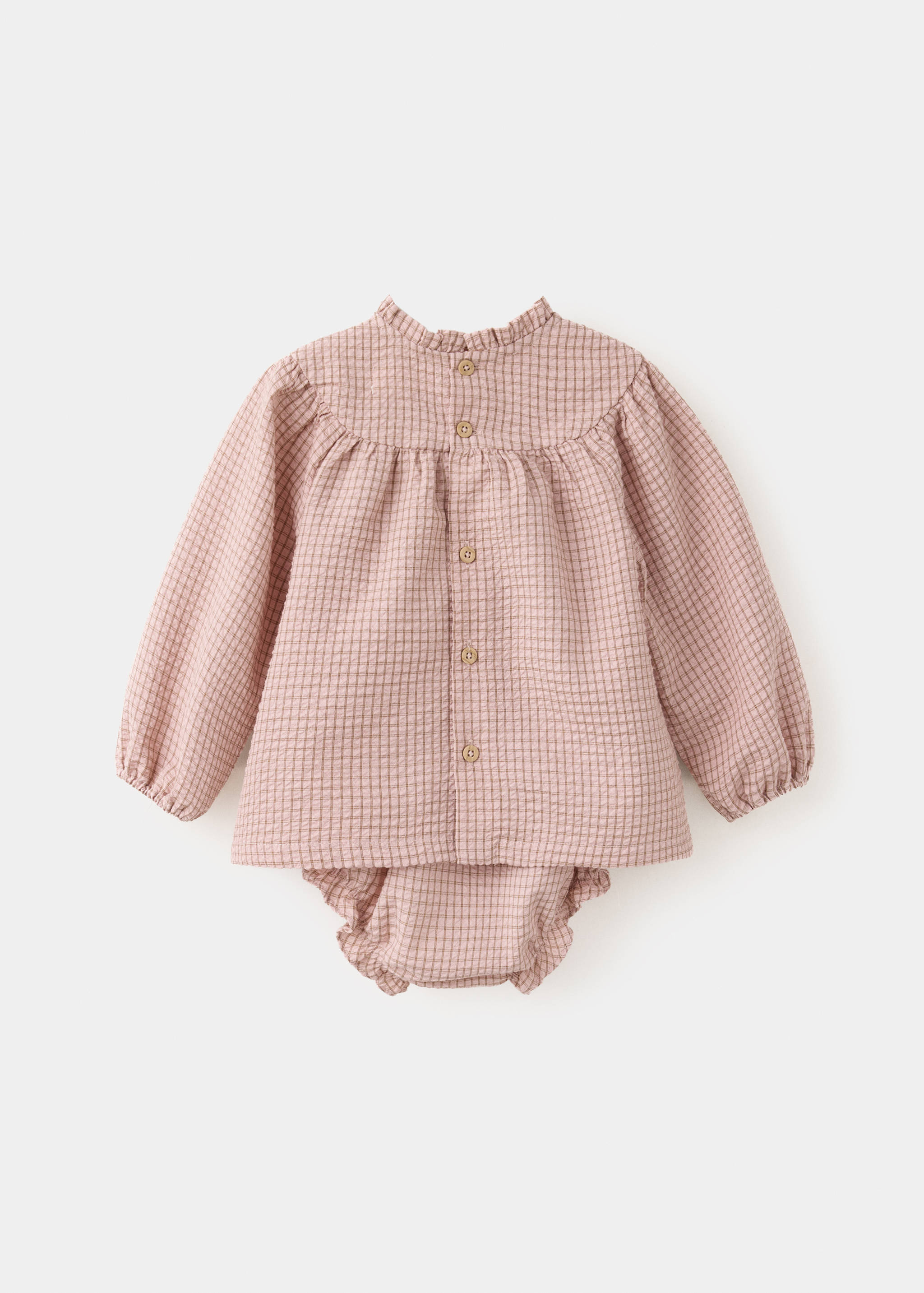 Dress and cotton check romper - Reverse of the article
