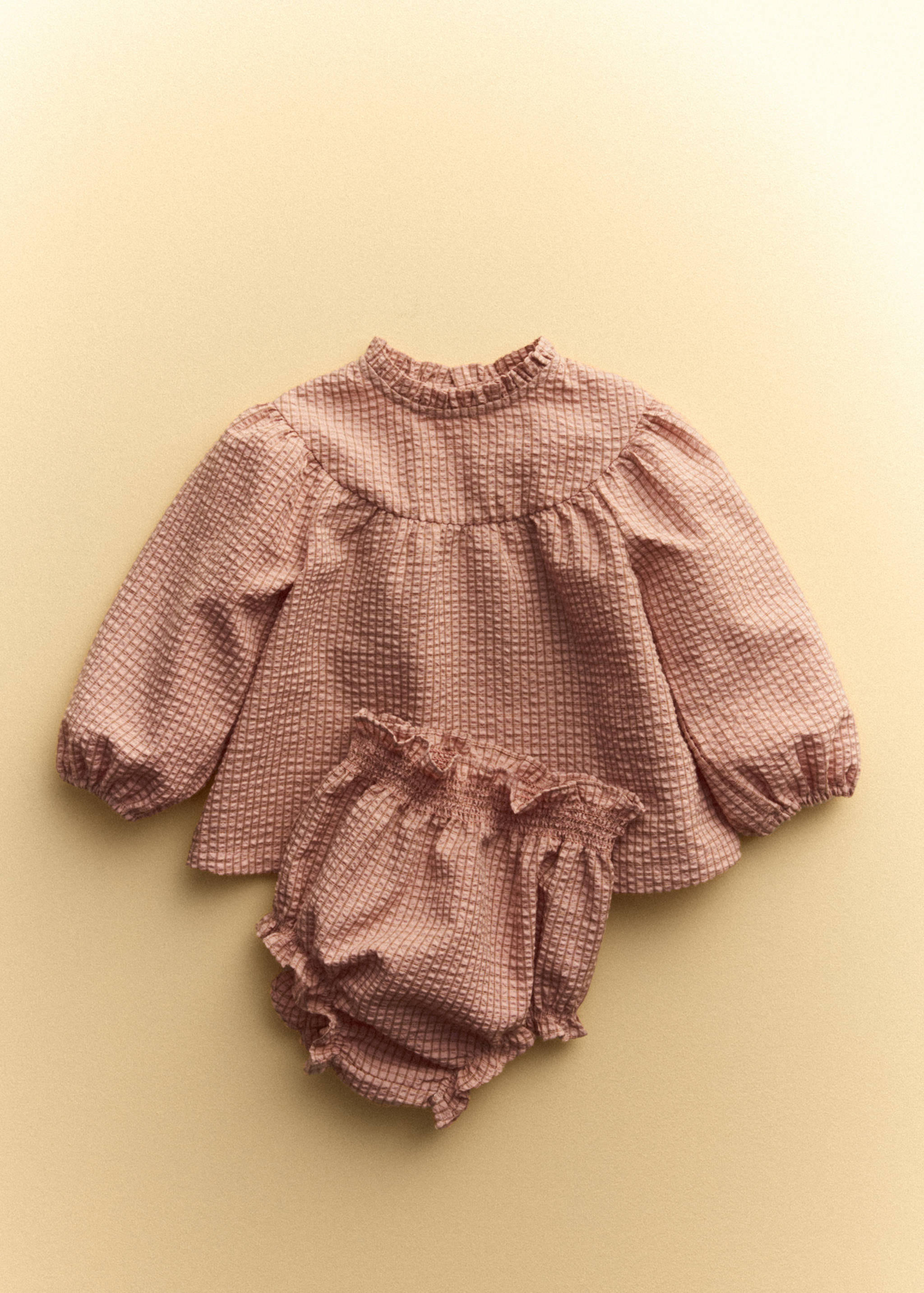 Dress and cotton check romper - Details of the article 5