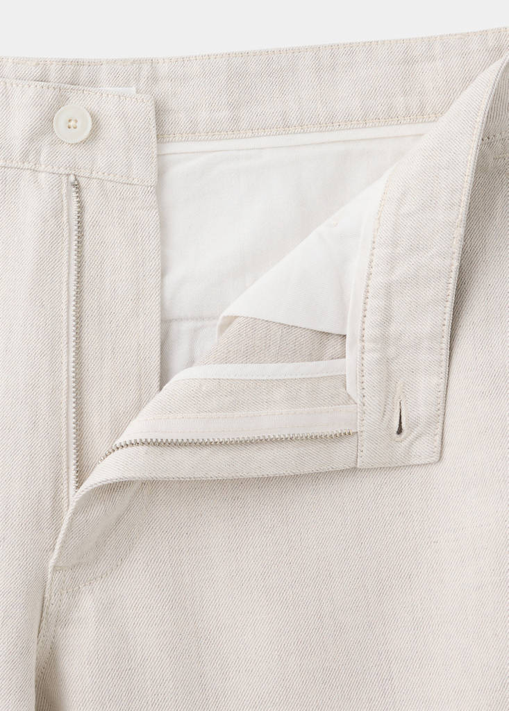 Regular-fit jeans in a cotton-linen blend — Ecru