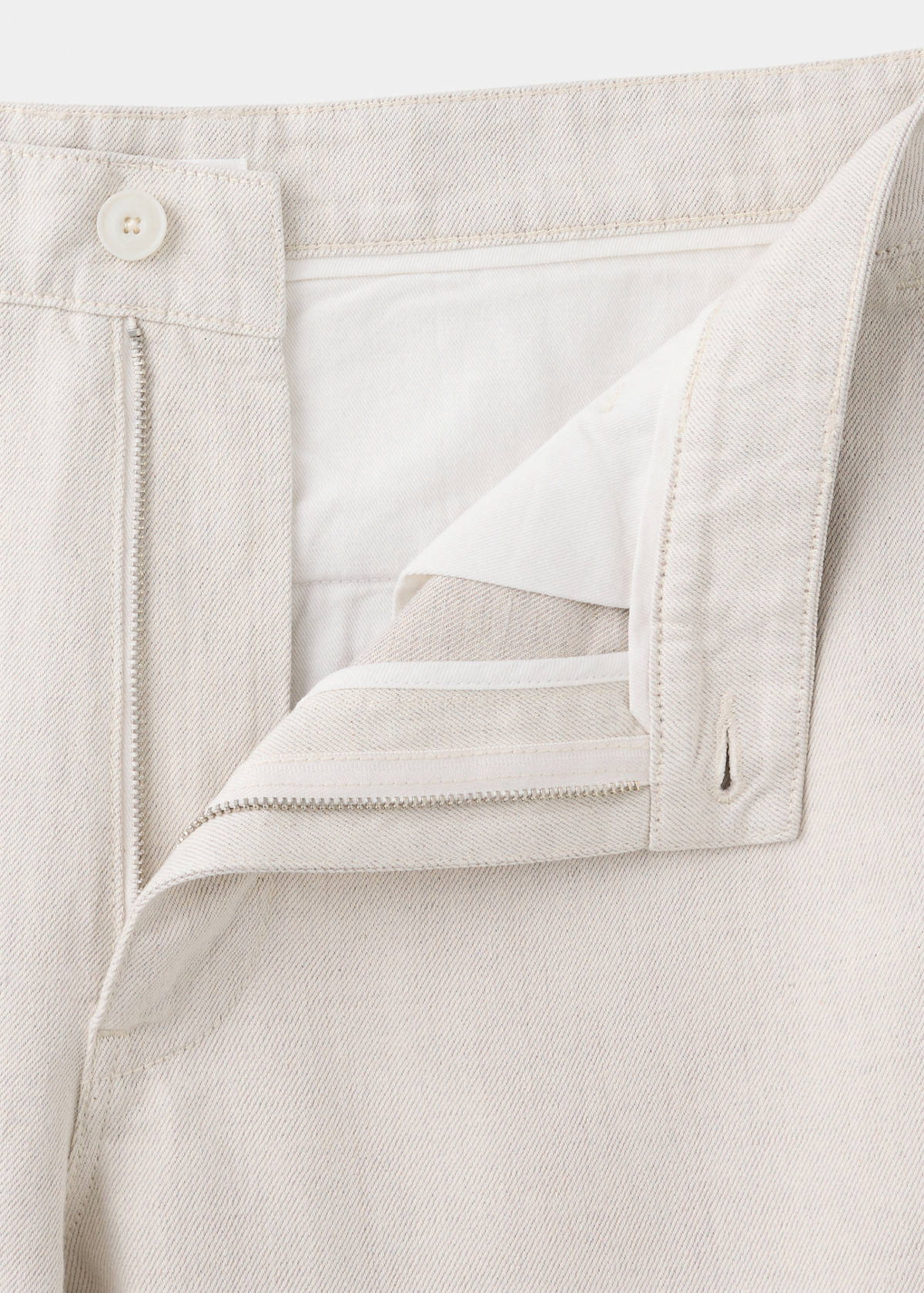 Regular-fit jeans in a cotton-linen blend — Ecru