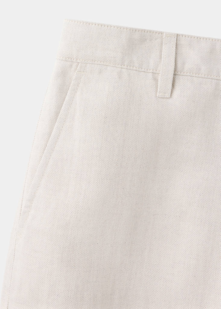 Regular-fit jeans in a cotton-linen blend — Ecru